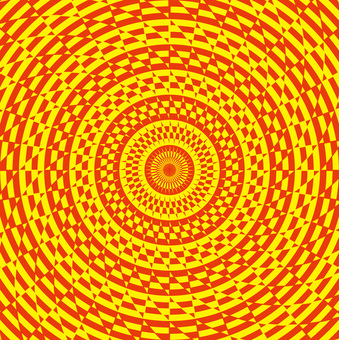 放射幾何学模様 放射,丸い,幾何学模様,三角,重なる,並ぶ,抽象的,背景,赤,2色のイラスト素材