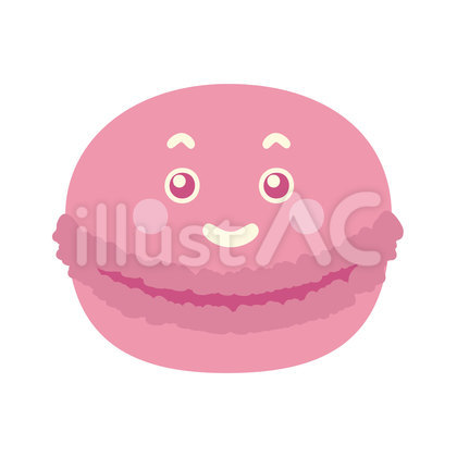 シンプルなピンクのマカロンのキャラクター