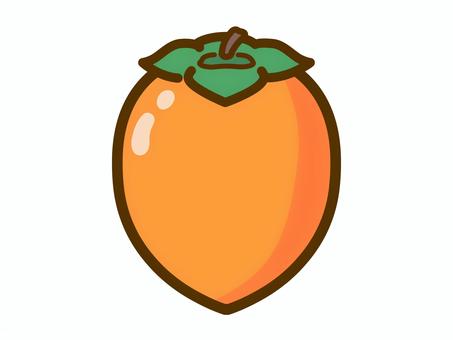 柿のイラスト 柿,秋,秋の味覚,かき,カキ,渋柿,渋い,実りの秋,秋冬,秋の食材のイラスト素材