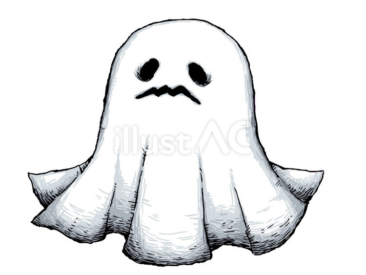 手書き風ハロウィン　おばけ ハロウィン,ホラー,おばけのイラスト素材