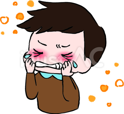 花粉症で目が痒い男の子
