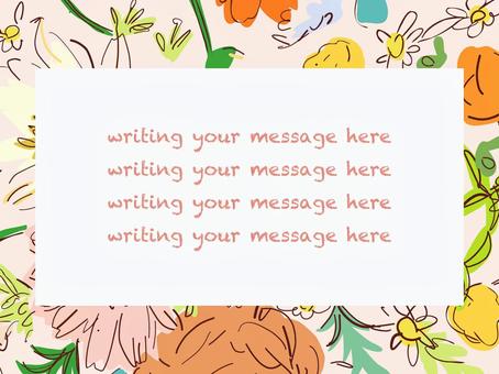 Illustration, message card, frame, flower handle, JPG and EPS