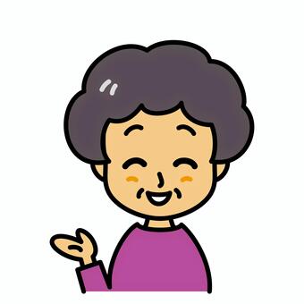 おばあさん　案内 説明,おばあさん,高齢者,案内,おすすめ,シニア,年配,女性,中高年,祖母のイラスト素材