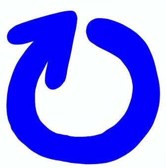 回転矢印青 矢印,回転,回る,繰り返し,アイコン,手書きのイラスト素材