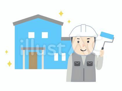 外壁塗装屋さんと綺麗に塗られた家
