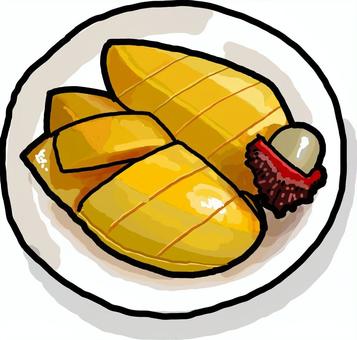 Illustration, mango, cut, fruit, 