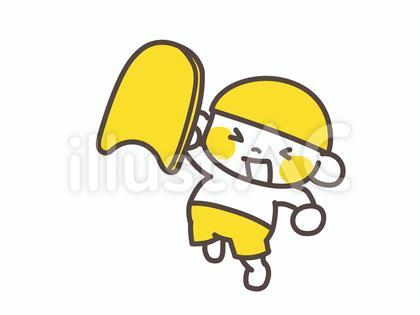 ビート板を持つ水着姿の男の子