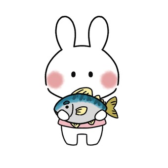 Illustration, mackerel, rabbit, single item, 