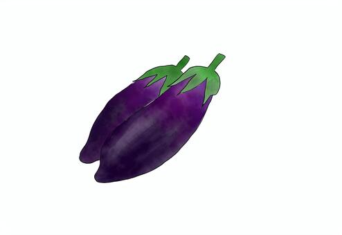 ナス ナス,野菜,食べ物,水彩イラスト,夏野菜のイラスト素材