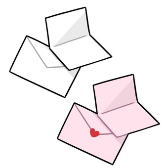 レターセット 手紙,レター,レターセット,紙,書類,白,ピンク,つづる,書く,好きのイラスト素材