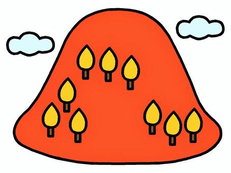 山 山,地形,木々,森,風景,田舎,紅葉,イラストのイラスト素材