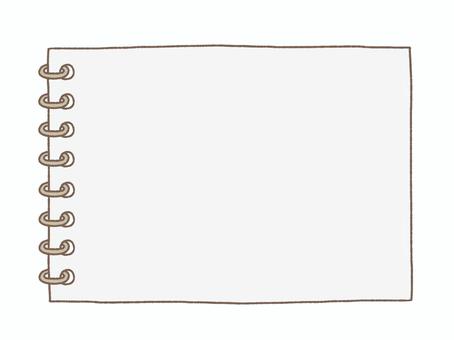 ルーズリーフノート　ブラウン ルーズリーフ,ノート,フレームのイラスト素材