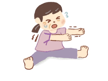 ストレッチをする女性 ストレッチ,体操,柔軟,運動,女性,苦しい,辛い,汗,体,身体のイラスト素材