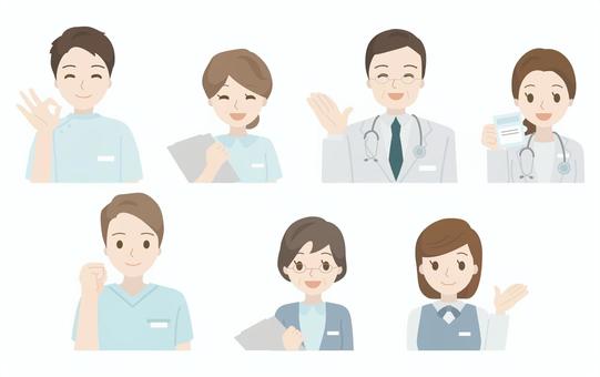 Medical staff positive icon set, JPG, PNG and AI Medical staff positive icon set, , JPG, PNG and AI