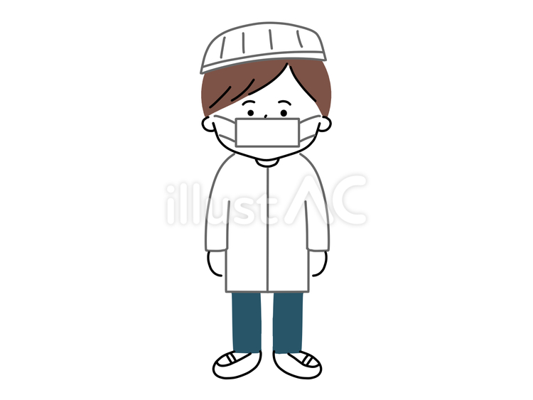 給食当番の男の子 人,全身,子供のイラスト素材