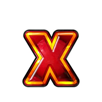 アルファベット小文字x 文字,ギラギラ,赤色,アルファベット,xのイラスト素材