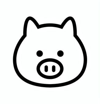 豚のイラストロゴマーク 豚,ぶた,豚肉,動物園,顔,キャラクター,かわいい,ロゴ,アイコン,シルエットのイラスト素材