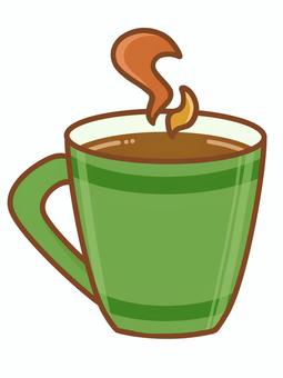 マグカップ(グリーン) マグカップ(グリーン) マグカップ,カップ,グリーン,緑,コップ,コーヒーカップ,コーヒー,ホットコーヒー,煙,湯気のイラスト素材