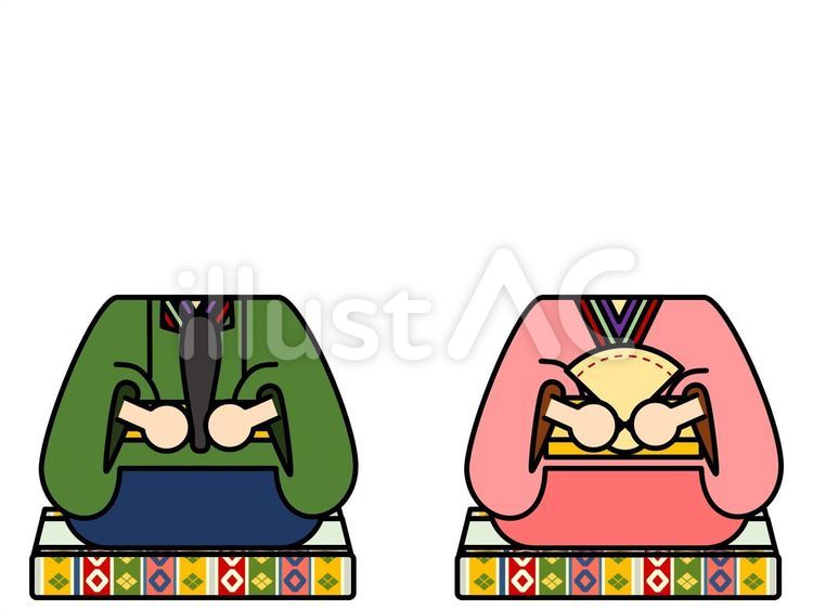 お雛様（顔ハメ用） お雛様,顔ハメ,3月のイラスト素材
