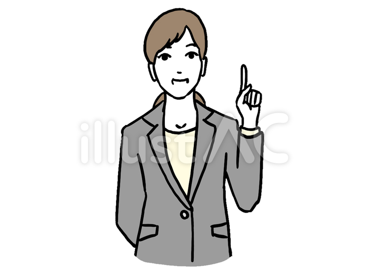 人差し指を立てる女性 女性,人物,会社員のイラスト素材