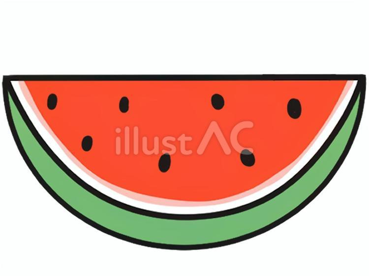 スイカ　赤　くし切り　イラスト　挿絵 食べ物,スイカ,夏のイラスト素材