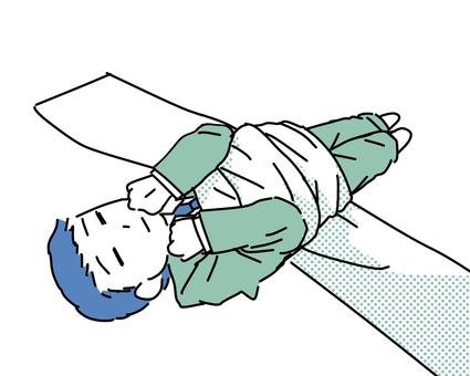 長いモノに巻かれる社会人男性 社会人,男性,スーツ,背広,ビジネスマン,サラリーマン,ネクタイ,巻かれる,長い,仏頂面のイラスト素材