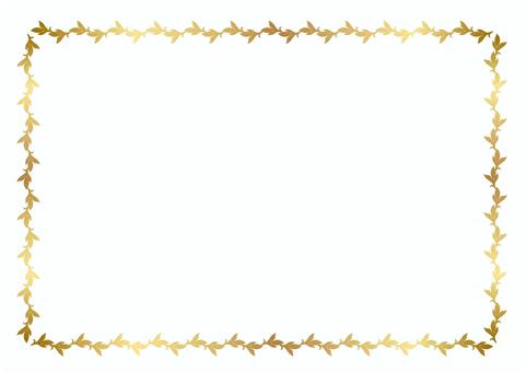 四角いエレガントフレーム2025⓷金 エレガント,フレーム,ゴールド,四角,角型,飾り枠,クラシック,デコレーション,葉,ボタニカルのイラスト素材