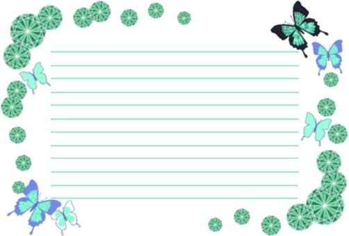 Butterfly letter ⑤ (Green), , JPG