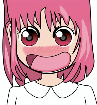 恥ずかしいびっくり 恥ずかしい,驚く,びっくり,慌てる,女子,目,口,アニメ,顔,ボブのイラスト素材