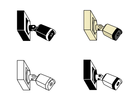 防犯カメラ 監視カメラ,防犯カメラ,セット,ビデオ,録画,撮影,映像,セキュリティ,警備,安全のイラスト素材