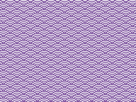 青海波(花紫) 青海波(花紫) 青海波,波模様,パターン,背景,波,和風,和柄,シームレス,紫,壁紙のイラスト素材