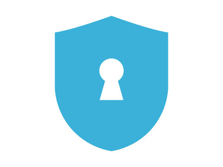 セキュリティ（鍵穴・シールド型・青） セキュリティ,ガード,安全,鍵,アイコン,インターネット,ネットワーク,サイバー,クラウド,デジタルのイラスト素材