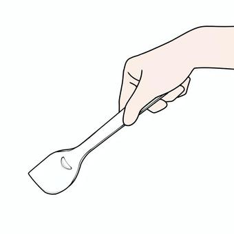 ゴムベラを持つ手 ゴムベラを持つ手 ゴムベラ,スパチュラ,キッチン用品,調理器具,料理,お菓子作り,製菓,食事,調理,炊事のイラスト素材