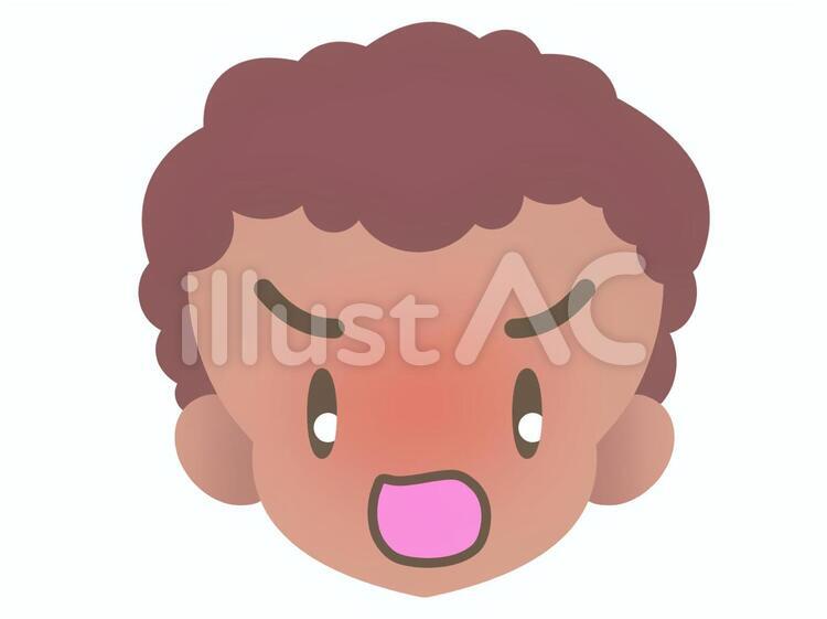 色黒男性-怒る20180827 男性,顔,怒るのイラスト素材