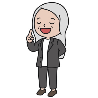 自慢する人 ワンポイント,自信,教える,偉そう,先生,女性,スーツ,ビジネス,会社員のイラスト素材