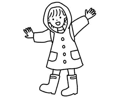 Child in raincoat, , JPG, PNG and AI