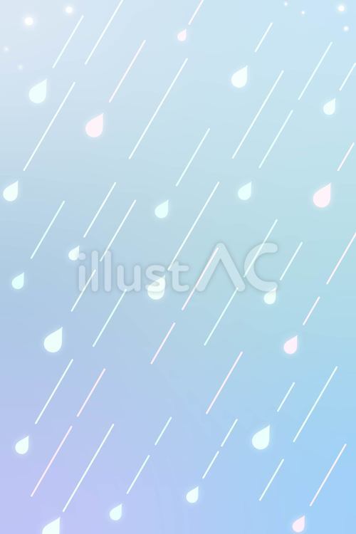 キラキラかわいい、水彩風の雨の背景素材 雨,背景,梅雨のイラスト素材