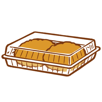 コロッケ（惣菜） 食べ物,コロッケ,揚げ物,惣菜,パック,スーパー,市販,出来合い,料理,食事のイラスト素材