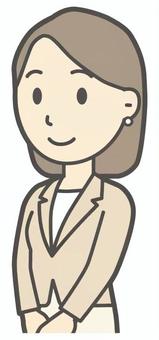  カジュアルスーツ女性-009-バスト 立つ,会社員,女性,スーツ,ビジネス,仕事,ol,人,大人,ビジネスウーマンのイラスト素材