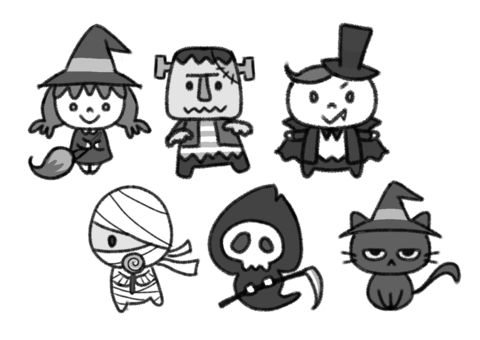 Halloween costume set black and white, Halloween costume set black and white, halloween, handwriting, icon,
