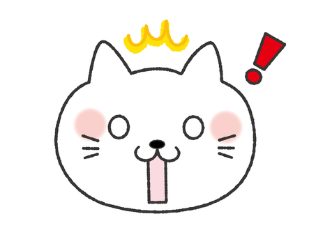 びっくり猫　顔のみ 猫,かわいい,びっくり,パニック,トラブル,ショック,焦る,絶望,驚く,絶句のイラスト素材