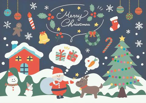 Illustration, क्रिसमस, सांता, हिरन, 