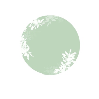 フラワー円　グリーン 円,グリーン,モスグリーン,緑,花,きれい,かわいい,おしゃれ,和風のイラスト素材