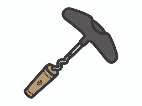 ワインオープナーとコルク05 ワインオープナー,コルク,栓抜き,ワイン,アイコン,マーク,シンプルのイラスト素材