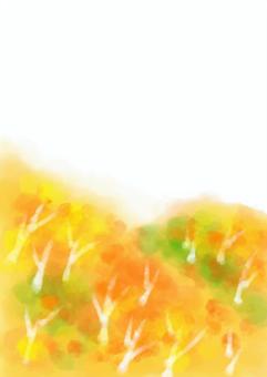水彩手描きの秋の紅葉の風景（縦） 秋,背景,紅葉,山,水彩,手描き,コピースペース,景色,山岳,秋景色のイラスト素材