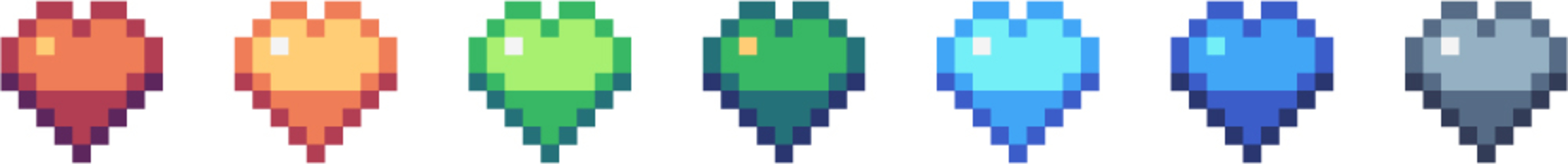 ハートのドット絵セット2 ハート,バレンタイン,愛,恋,情熱,記号,装飾,ワンポイント,かわいい,クリスタルのイラスト素材