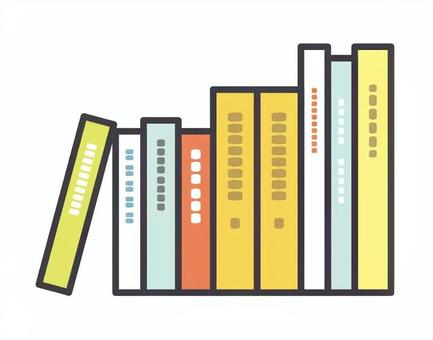 立てて並べてある本 本,書籍,図書,背表紙,並べる,収納,図書室,図書館,本屋,書店のイラスト素材
