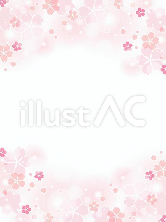 桜の花の背景（縦型） 花,桜,フレームのイラスト素材