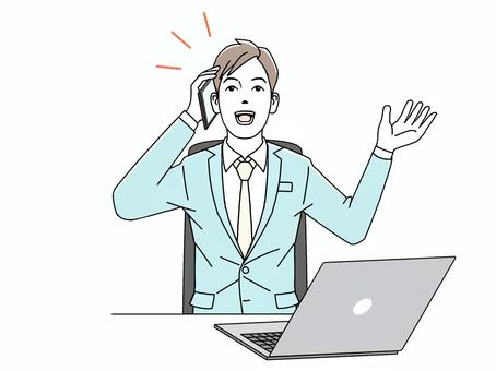 Office worker making a phone call, JPG and PNG Office worker making a phone call, , JPG and PNG