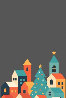 モダン　クリスマス　背景 クリスマス,クリスマスツリー,イルミネーション,christmas,xmas,背景,街並み,ビル,モダン,シンプルのイラスト素材